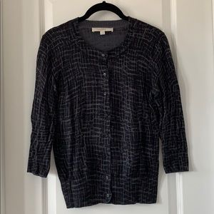 EUC LOFT Black and Gray Print Cardigan